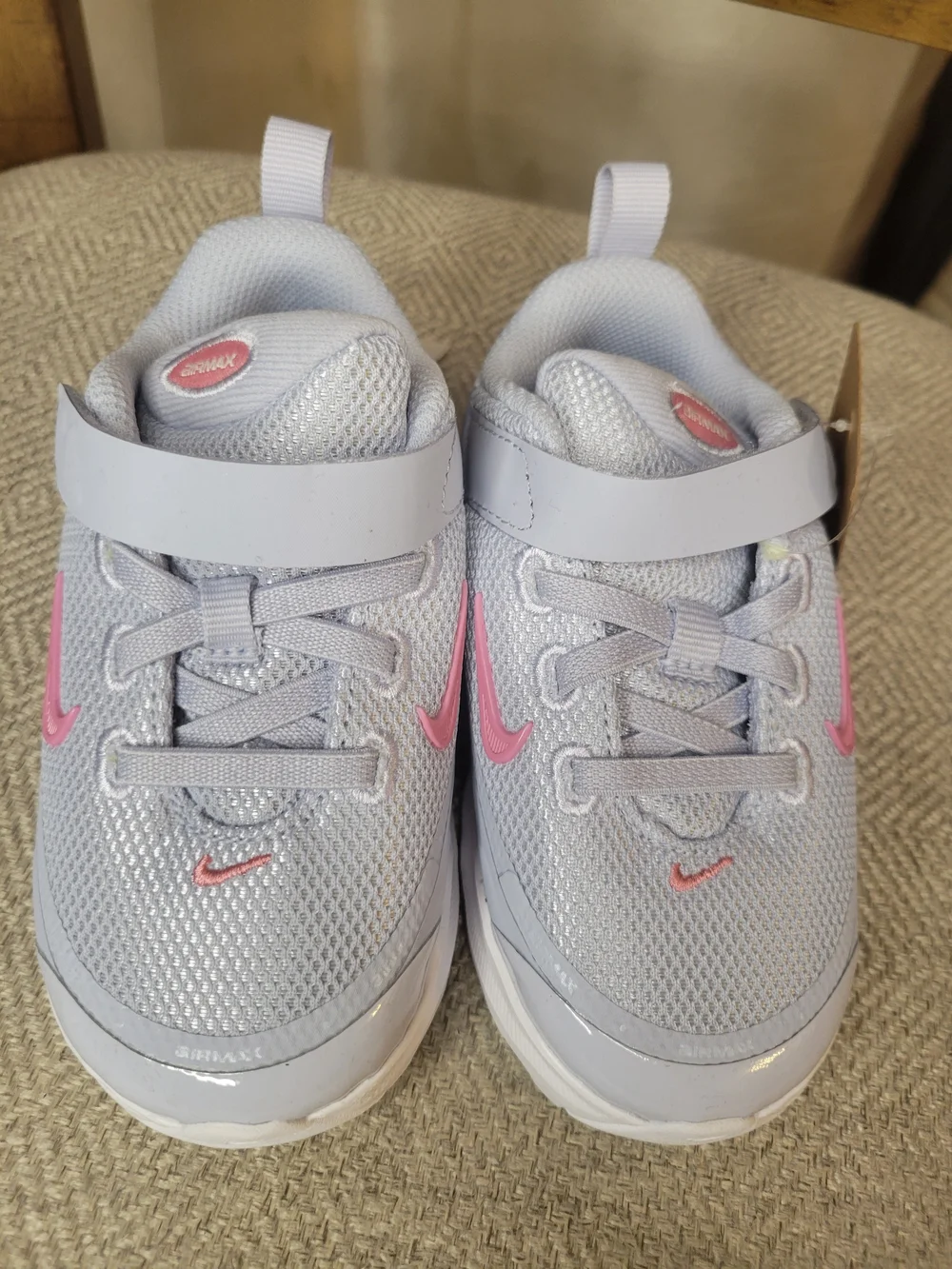 Nike Kids' Air Max Lightweight Athletic Shoes - Light Gray/Pink